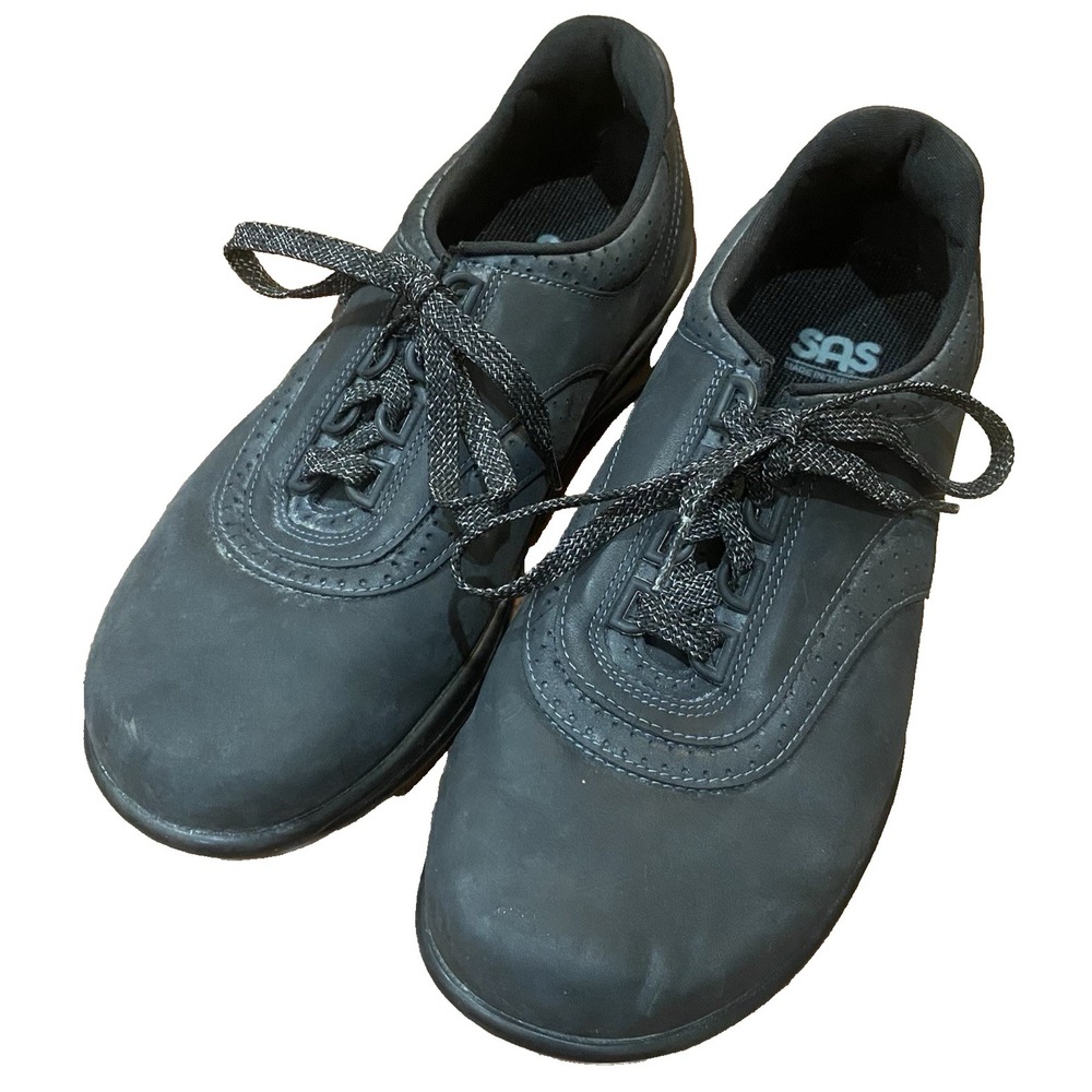 SAS Walk Easy Comfort Shoes Walking Diabetic Orthopedic Nero Nubuck Women 10.5W
